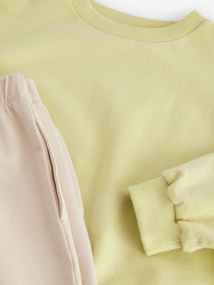 أخضر ليموني - حزمة من سويت شيرت تلبيس واسع وبنطلون رياضي برجل واسعة من القطن 100% (3-16سنة) - صورة 8 من 8 أخضر ليموني - حزمة من سويت شيرت تلبيس واسع وبنطلون رياضي برجل واسعة من القطن 100% (3-16سنة) - صورة 8 من 8