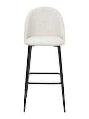 Pacific Grey Turi Pebble Linen Mix Bar Stool with Black Legs - Image 2 of 6