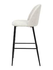 Pacific Grey Turi Pebble Linen Mix Bar Stool with Black Legs - Image 4 of 6