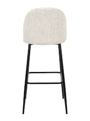 Pacific Grey Turi Pebble Linen Mix Bar Stool with Black Legs - Image 5 of 6