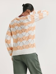JD Williams Orange Stripe Crew Neck Jumper - Image 2 of 4