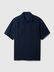 Gap Blue Denim Short Sleeve Oxford Shirt - Image 4 of 4