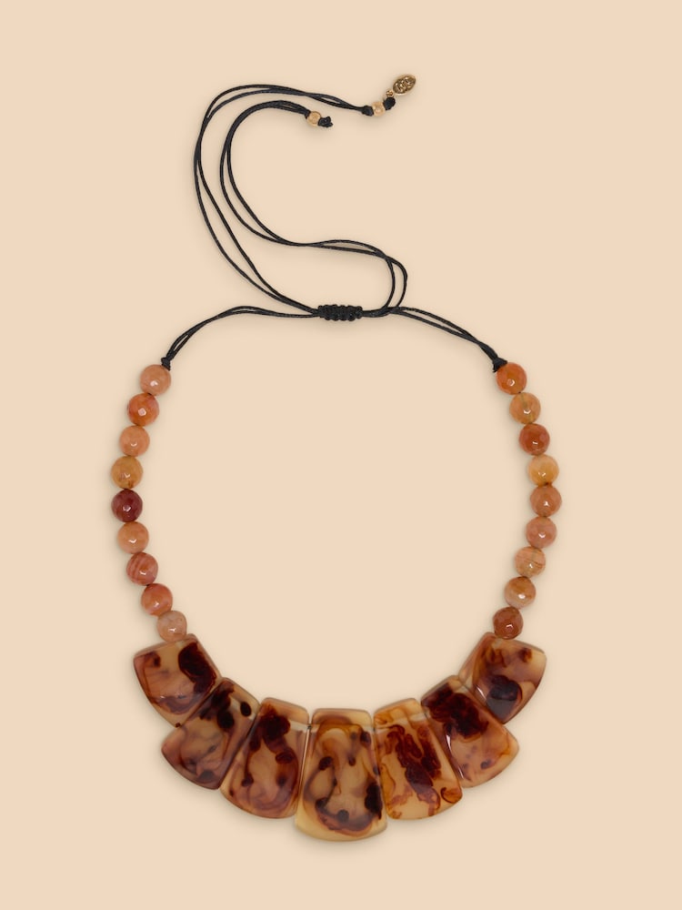 White Stuff Orange Eve Resin Statement Necklace - Image 1 of 2