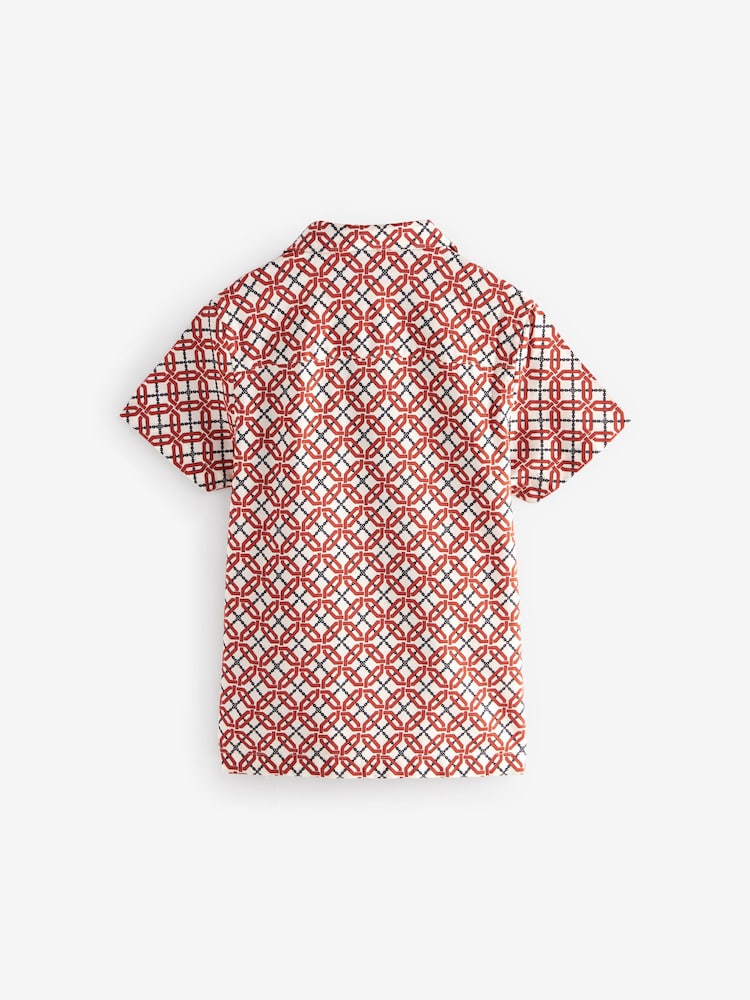 Granite Grey Tile chain print Short Sleeve Printed Shirt (3-16yrs) - Image 2 of 4