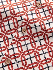 Granite Grey Tile chain print Short Sleeve Printed Shirt (3-16yrs) - Image 3 of 4