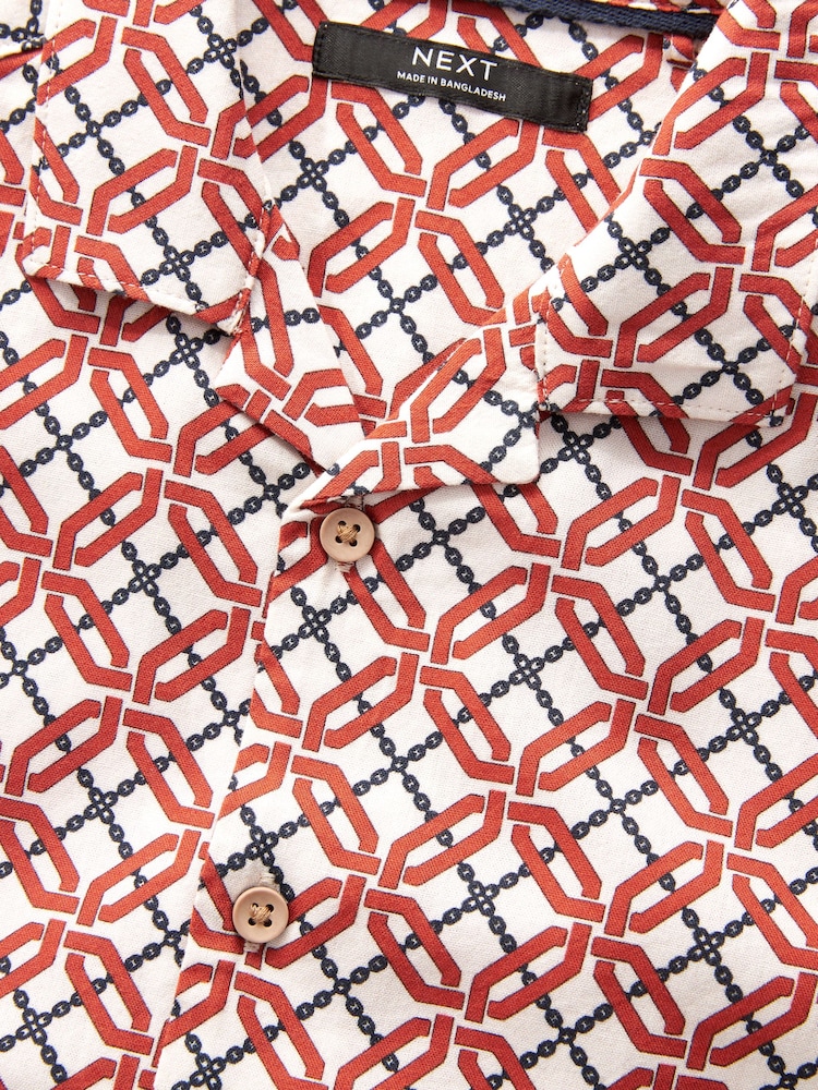 Granite Grey Tile chain print Short Sleeve Printed Shirt (3-16yrs) - Image 4 of 4