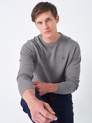 Crew Clothing Grey Crew Neck Jumper - Image 1 of 4