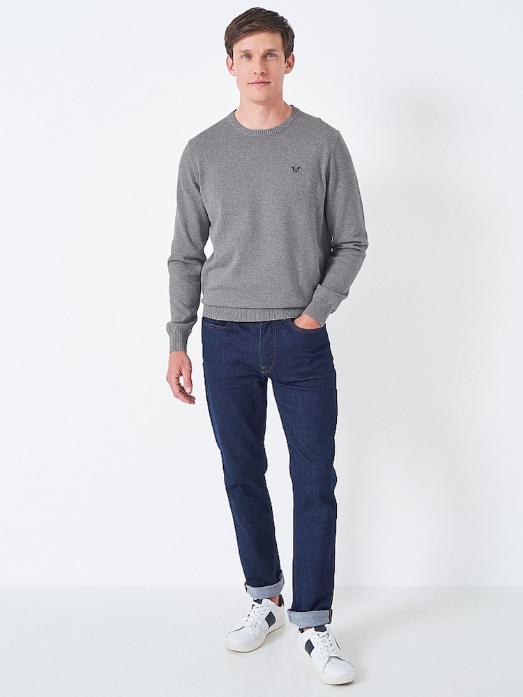 Crew Clothing Grey Crew Neck Jumper - Image 3 of 4