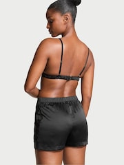 Victoria's Secret Black Jaguar Satin Triangle Bralette & Boxer Shorts Set - Image 2 of 3