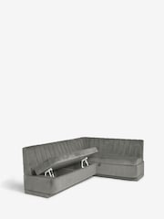 Soft Velvet Grey Anderson Storage Right Hand Corner Dining Bench - Image 11 of 11