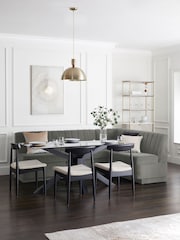 Soft Velvet Grey Anderson Storage Right Hand Dining Bench - Image 3 of 10