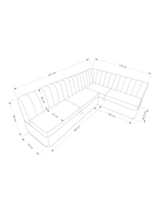 Soft Velvet Grey Anderson Storage Right Hand Dining Bench - Image 4 of 10