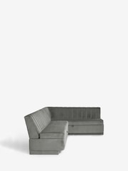 Soft Velvet Grey Anderson Storage Right Hand Dining Bench - Image 6 of 10
