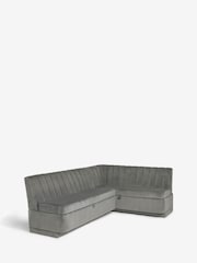 Soft Velvet Grey Anderson Storage Right Hand Dining Bench - Image 8 of 10