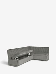 Soft Velvet Grey Anderson Storage Right Hand Dining Bench - Image 9 of 10