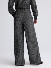 Black Sparkle Pinstripe Jersey Trousers - Image 3 of 6