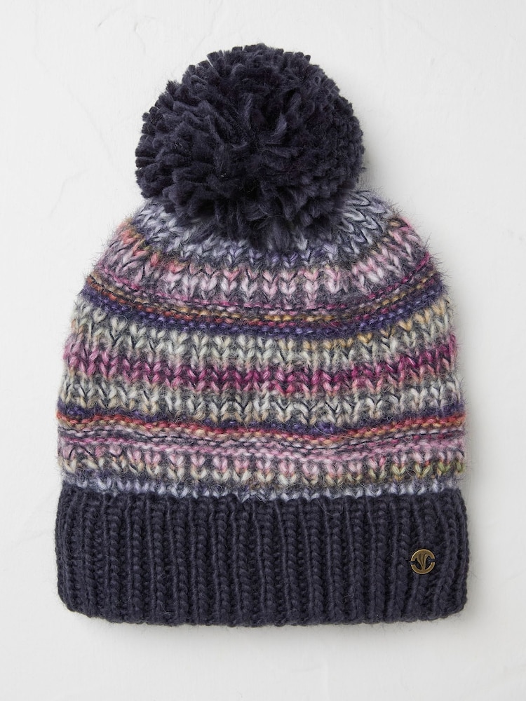 FatFace Blue Spacedye Bobble Hat - Image 1 of 2