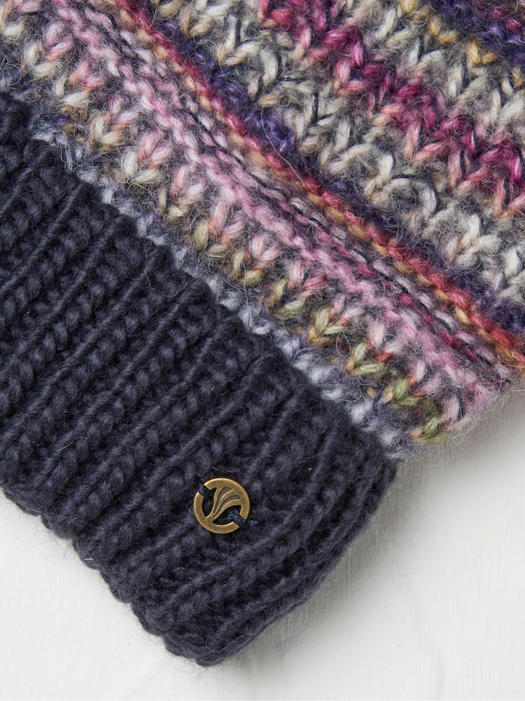 FatFace Blue Spacedye Bobble Hat - Image 2 of 2