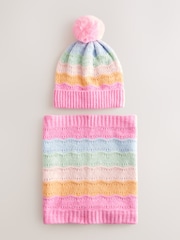Multi Rainbow Hat And Snood Set (1-16yrs) - Image 1 of 4