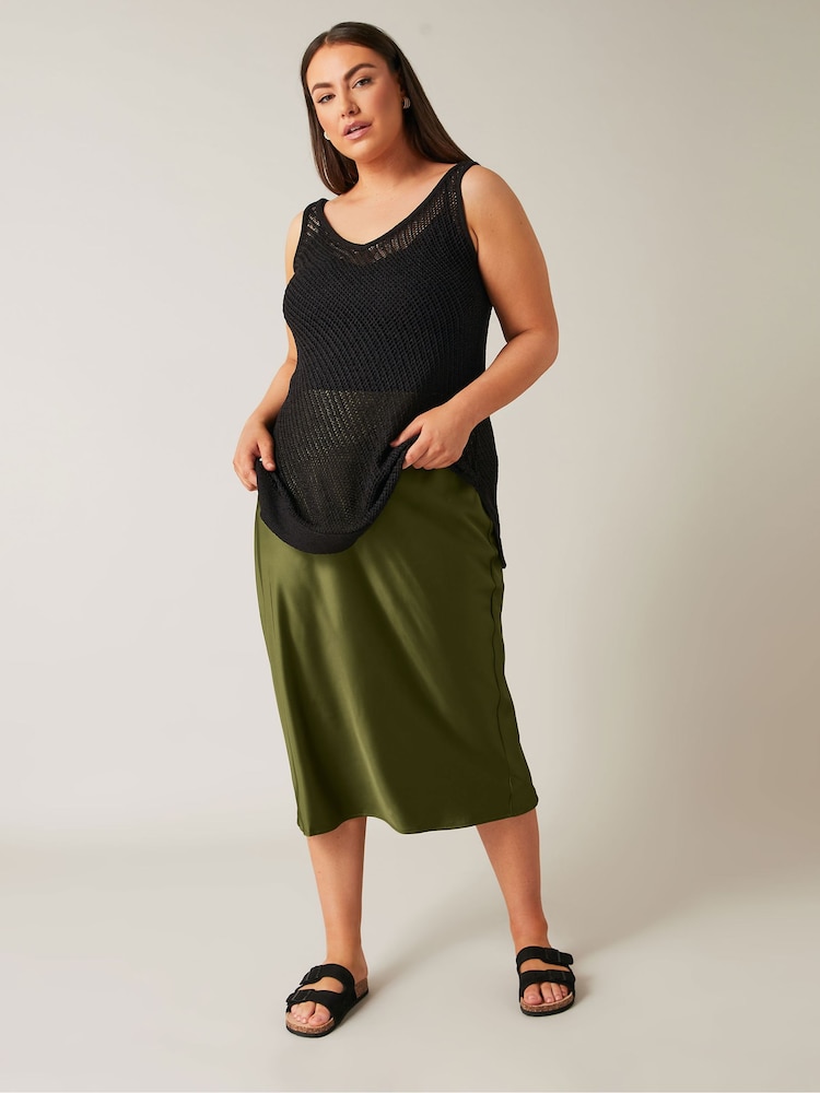 Evans Satin Bias Cut Skirt - Image 2 of 3