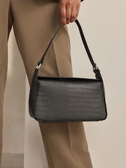 Black Structured Shoulder Bag - Image 1 of 9
