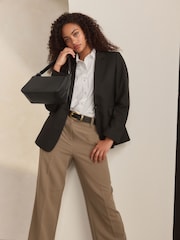 Black Structured Shoulder Bag - Image 4 of 9