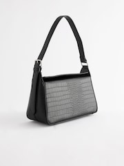 Black Structured Shoulder Bag - Image 5 of 9