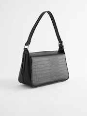 Black Structured Shoulder Bag - Image 6 of 9