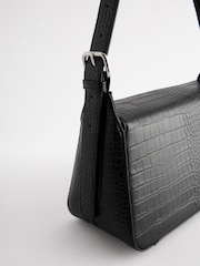 Black Structured Shoulder Bag - Image 8 of 9