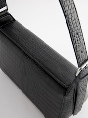 Black Structured Shoulder Bag - Image 9 of 9
