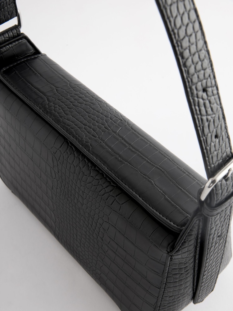 Black Structured Shoulder Bag - Image 9 of 9