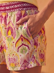 Roman Pink Mixed Print Stretch Shorts - Image 4 of 4