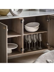 Gallery Home Grey Kenitra Marble 3 Door Sideboard - Image 3 of 7