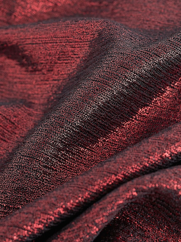 Red Sleeveless Maxi Cowl Neck Dress - Image 7 of 7