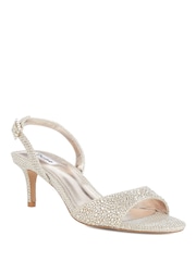 Dune London Silver Madelines Sparkle Hotfix Sandals - Image 3 of 6