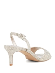 Dune London Silver Madelines Sparkle Hotfix Sandals - Image 4 of 6