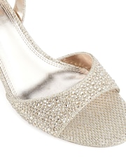 Dune London Silver Madelines Sparkle Hotfix Sandals - Image 6 of 6
