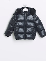 River Island Black Boys Heavyweight Puffer Coat - Image 1 of 4