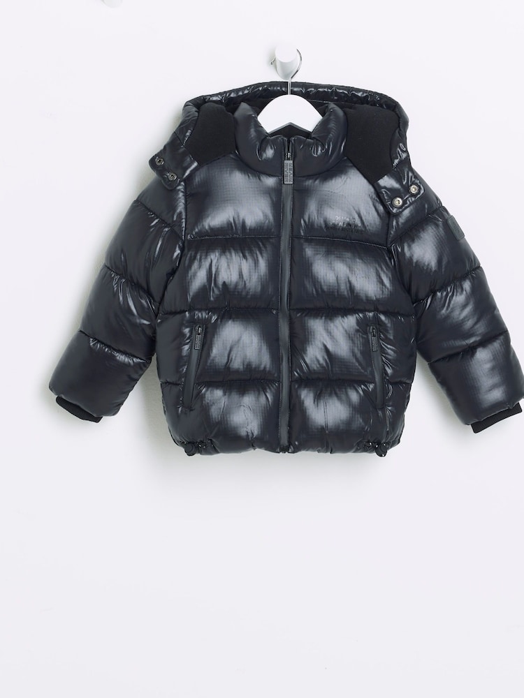 River Island Black Boys Heavyweight Puffer Coat - Image 1 of 4