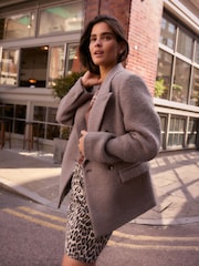 Pink/Brown Wool Blend Cosy Textured Blazer - Image 2 of 7