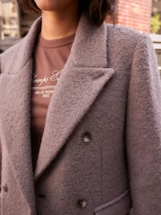 Pink/Brown Wool Blend Cosy Textured Blazer - Image 4 of 7