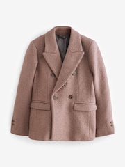 Pink/Brown Wool Blend Cosy Textured Blazer - Image 5 of 7