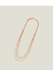 Accessorize Orange Longline Layered Facet Bead Necklace - Image 1 of 3
