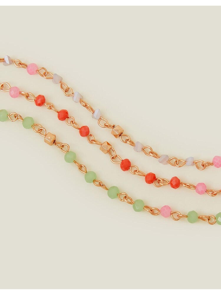 Accessorize Orange Longline Layered Facet Bead Necklace - Image 2 of 3