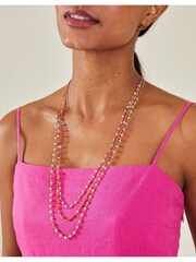 Accessorize Orange Longline Layered Facet Bead Necklace - Image 3 of 3