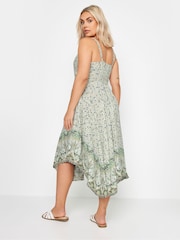 Yours Curve Blue Hanky Hem Border Dress - Image 3 of 5