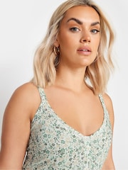 Yours Curve Blue Hanky Hem Border Dress - Image 4 of 5