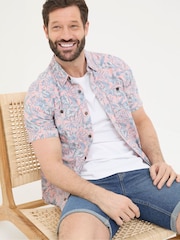 FatFace Chambray Pink Palm Print Shirt - Image 4 of 5