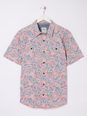 FatFace Chambray Pink Palm Print Shirt - Image 5 of 5
