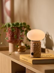 MADE.COM Brown Mirissa Terazzo USB Wireless Table Lamp - Image 1 of 5
